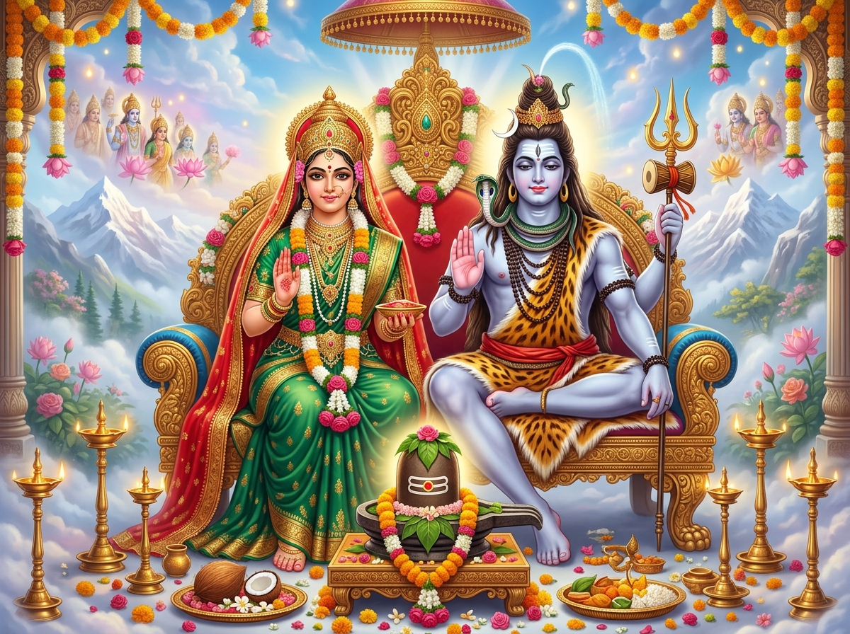 हरतालिका तीज व्रत कथा एवं शिव-पार्वती पूजन