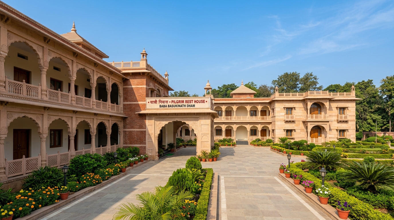 विश्राम एवं आवास व्यवस्था • Pilgrim Accommodation & Dharamshalas